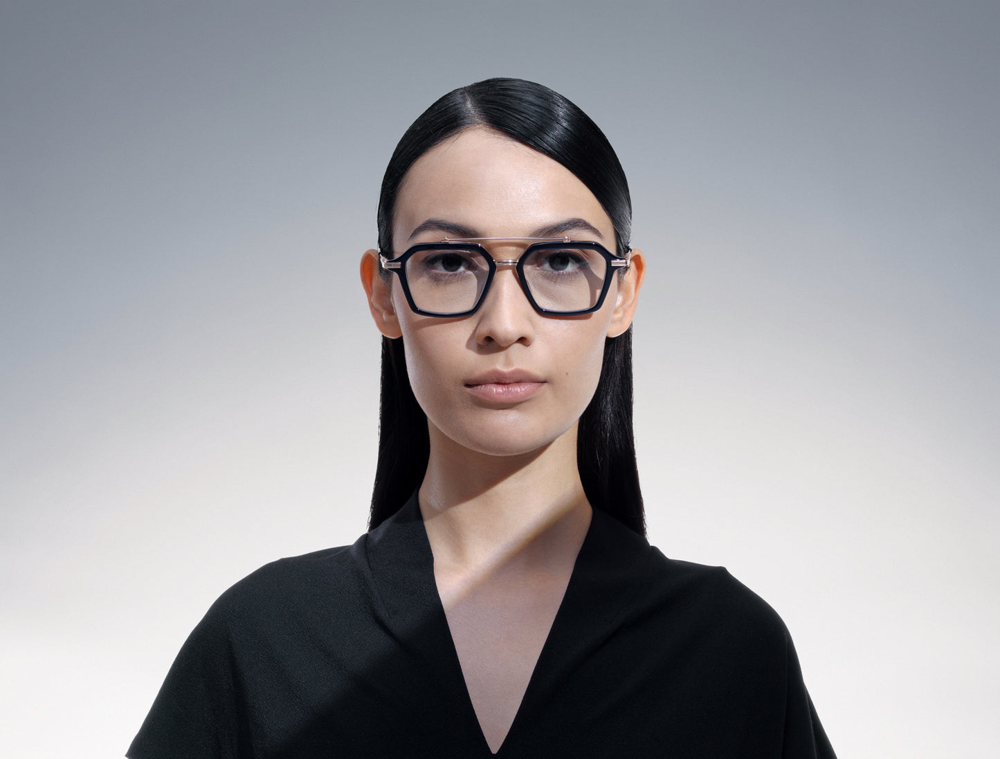 akoni akari optical glasses lifestyle front female