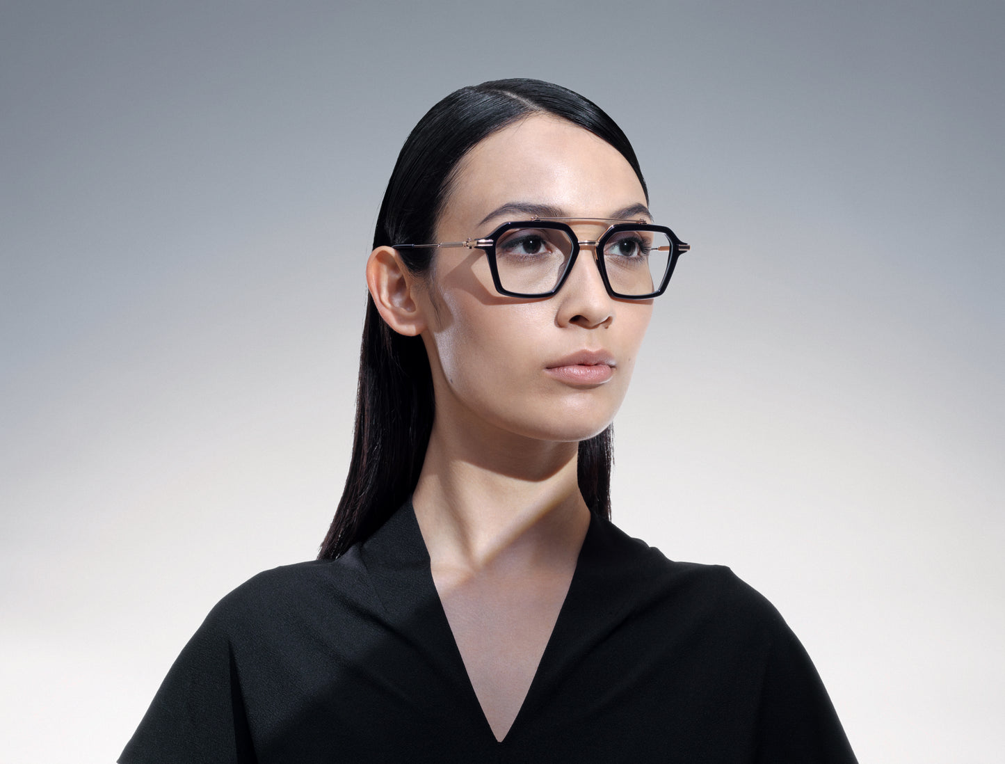akoni akari optical glasses lifestyle side female