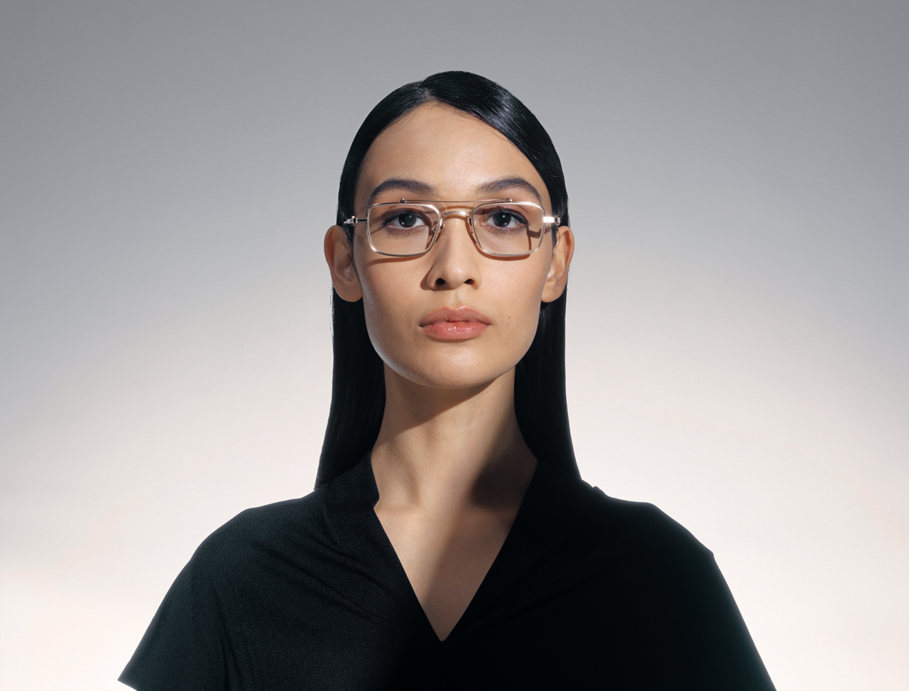 akoni cassini optical glasses lifestyle front female