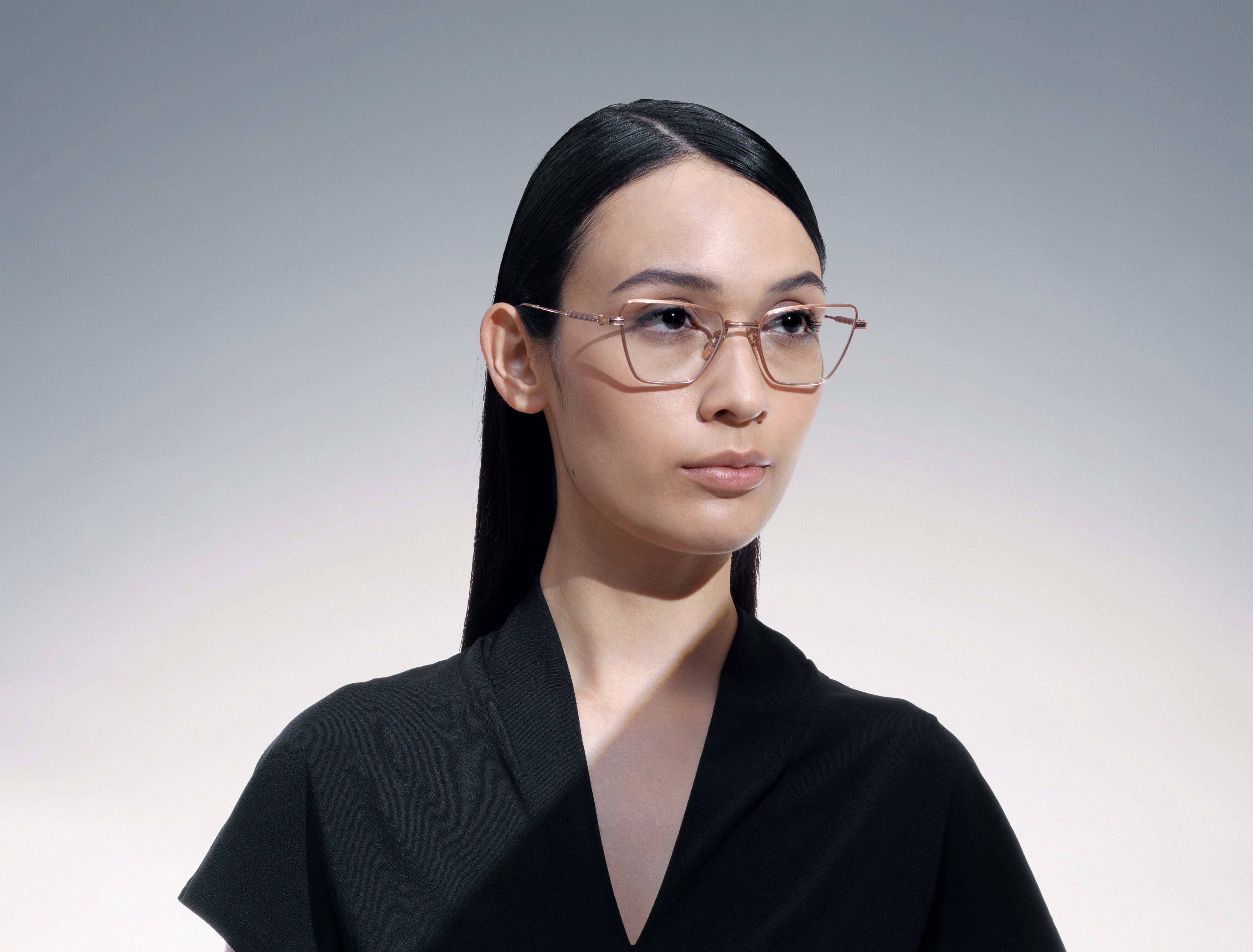 akoni vega optical glasses lifestyle side female